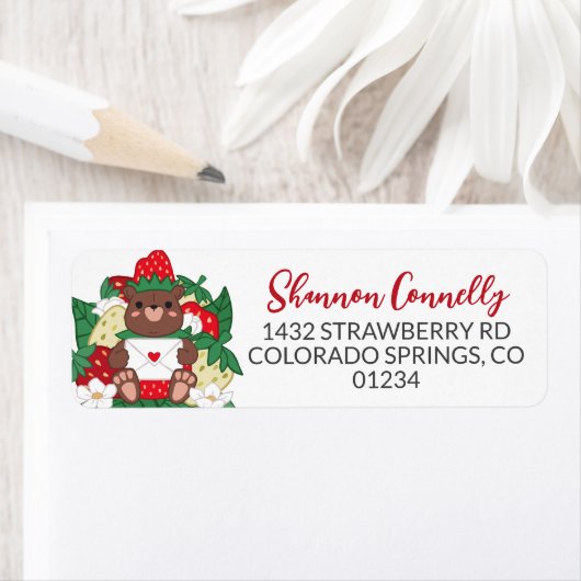 ベリースウィートベビーレッドストロベリーベアーキューブアドレス ラベル (インサイチュ)