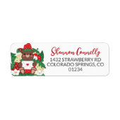 ベリースウィートベビーレッドストロベリーベアーキューブアドレス ラベル (正面)