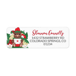 ベリースウィートベビーレッドストロベリーベアーキューブアドレス ラベル