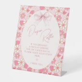 ベリースウィートボウ赤ちゃん女の子シャワーおむつラッフル 台座サイン (正面)