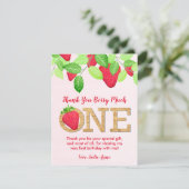 ベリースウィートレッドストロベリー1stバースデーガールフォト サンキューカード (スタンド正面)