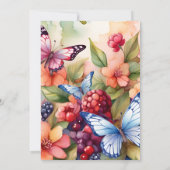 ベリースウィートワイルドフラワーウォーターカラーベビーシャワー 招待状 (裏面)