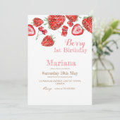 ベリースウィートワン最初の誕生日ベリー誕生日 招待状 (スタンド正面)