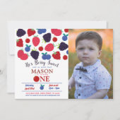 ベリースウィートワン最初の誕生日ボーイズ 招待状 (正面)