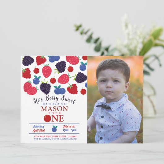 ベリースウィートワン最初の誕生日ボーイズ 招待状 (スタンド正面)