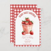 ベリースウィート誕生日イチゴパーティー 招待状 (正面/裏面)