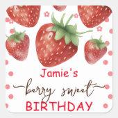 ベリースウィート誕生日ウォーター色 スクエアシール (正面)