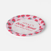 ベリースウィート誕生日ストロベリーデイジー ペーパープレート (アングル)