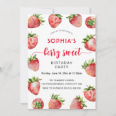 ベリースウィート誕生日パーティーの写真 招待状 (正面)