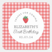 ベリースウィート誕生日ピクニク感謝していユー スクエアシール (正面)