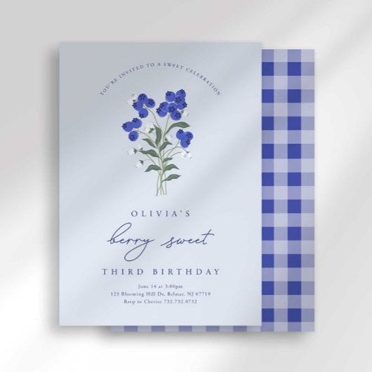 ベリースウィート誕生日ブルーベリー招待状 招待状