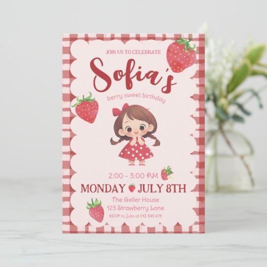 ベリースウィート誕生日招待状 招待状 (スタンド正面)