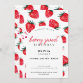 ベリースウィート誕生日春サマー招待状 招待状 (正面/裏面)