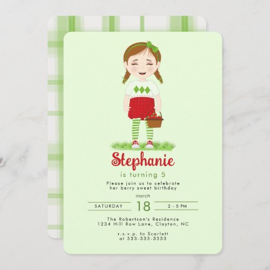 ベリースウィート誕生日 招待状 (正面/裏面)