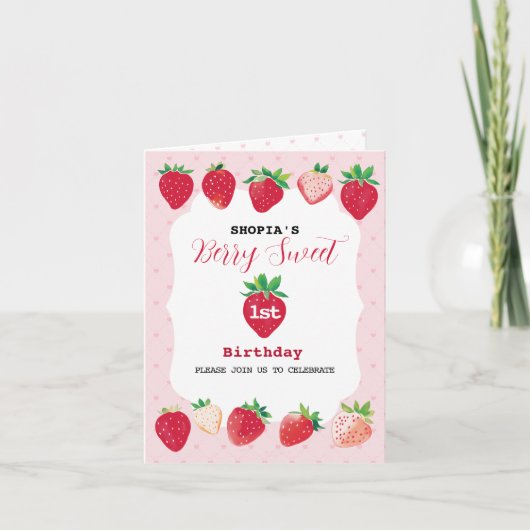 ベリースウィート1stバースデーフォールディング招待状 招待状 (正面)