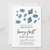 ベリースウィート1stバースデーボーイブルーベリー招待状 招待状 (正面)