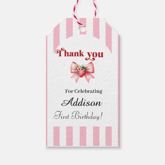 ベリースウィート1st誕生日サンキューギフトラベル ギフトタグ (正面)