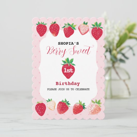 ベリースウィート1st誕生日招待状 招待状 (スタンド正面)