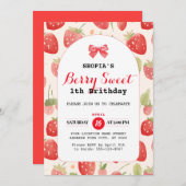 ベリースウィート1st誕生日招待状 招待状 (正面/裏面)