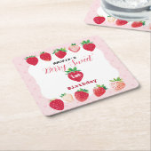 ベリースウィート1st誕生日 スクエアペーパーコースター (アングル)