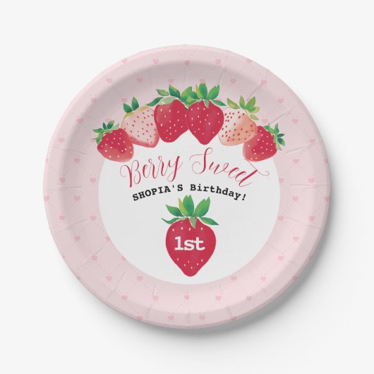 ベリースウィート1st誕生日 ペーパープレート (正面)