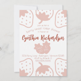 「ベリースウィート」ストロベリーフォスター子供の赤ちゃんシャワー 招待状