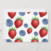 ベリースウィート&ブルーベリーガールバースデーパーティーの写真 招待状 (裏面)