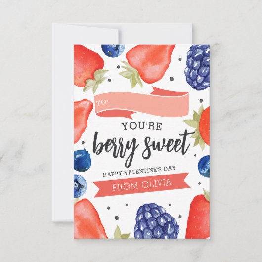 ベリースウィート |教室バレンタインデーのカード 招待状 (正面)