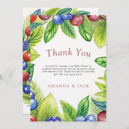 ベリーストロベリースイートベビーシャワー サンキューカード