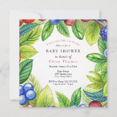 ベリーストロベリースイートベビーシャワー 招待状 (正面)