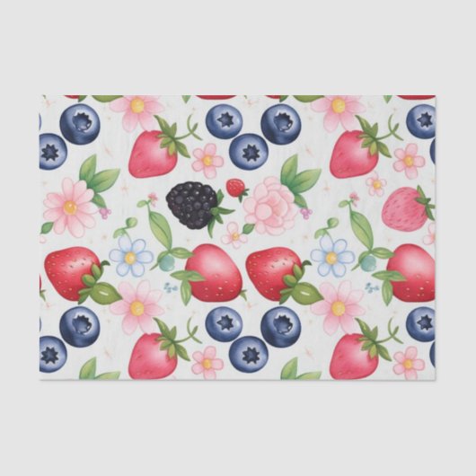 ベリーストロベリーフラワーズバースデーパーティー 薄葉紙 (正面)