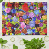 ベリーストロベリーブルーベリーラズベリー大 キッチンタオル (折り畳み)