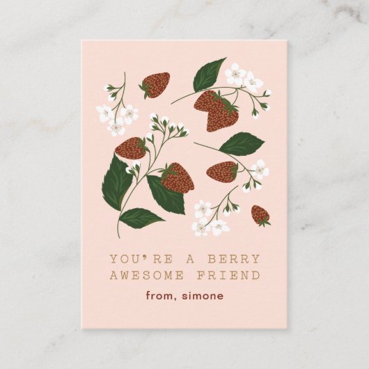 ベリーストロベリ素晴らしークラスバレンタインカード エンクロージャーカード (正面)