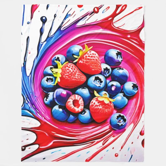 ベリースプラッシュ：カラーバースト フリースブランケット (正面)