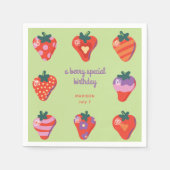 ベリースペシャルストロベリー誕生日キウイ スタンダードカクテルナプキン (正面)