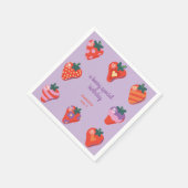 ベリースペシャルストロベリー誕生日プラム スタンダードカクテルナプキン (角)