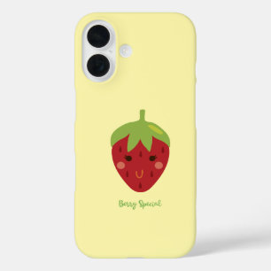 ベリースペシャルストロベリー顔絵文字 iPhone 16ケース