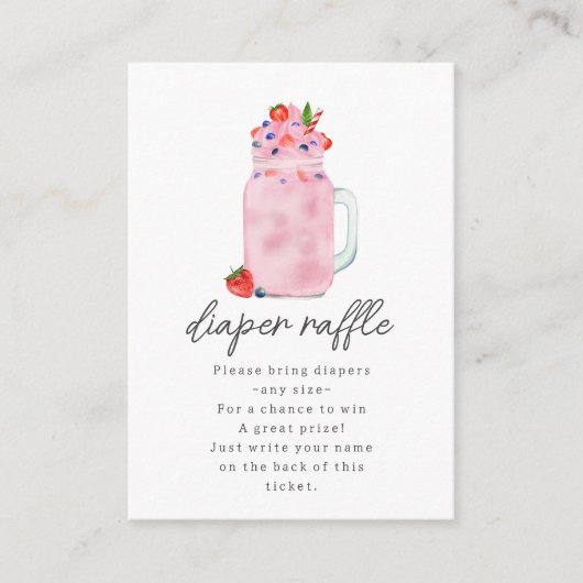 ベリースムージー赤ちゃんシャワーおむつラッフル エンクロージャーカード (正面)