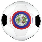ベリーズの国旗と国章 サッカーボール (回転)