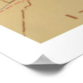 ベリーズの地図(1990)中央アメリカ国アトラス ポスター (角)