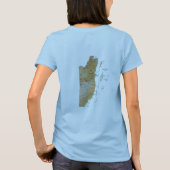 ベリーズの旗+地図+テキストTシャツ Tシャツ (裏面)