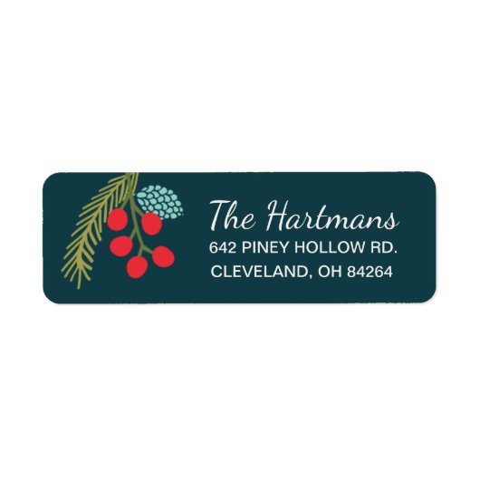ベリーズアンドパインホリデイ差出人住所ラベル ラベル (正面)