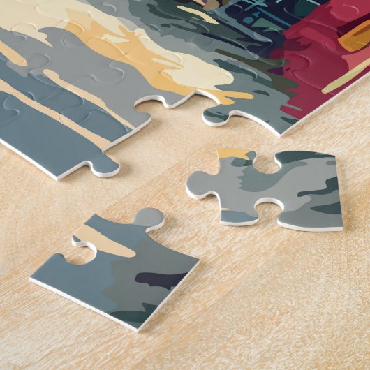 ベリーズイラストレーショントラベルアートヴィンテージ ジグソーパズル (側面)