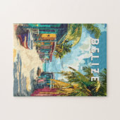 ベリーズイラストレーショントラベルアートヴィンテージ ジグソーパズル (横)