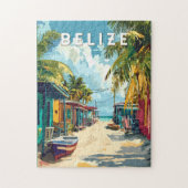 ベリーズイラストレーショントラベルアートヴィンテージ ジグソーパズル (縦)