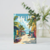 ベリーズイラストレーショントラベルアートヴィンテージ ポストカード (スタンド正面)