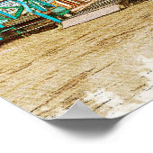 ベリーズカリブのビーチ風景 ポスター (角)