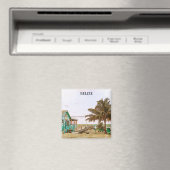 ベリーズカリブのビーチ風景 マグネット (インサイチュ (食洗機))