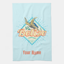 ベリーズカリブのレトロタートルヴィンテージ土産 キッチンタオル