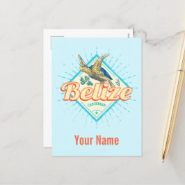 ベリーズカリブのレトロタートルヴィンテージ土産 シーズンポストカード